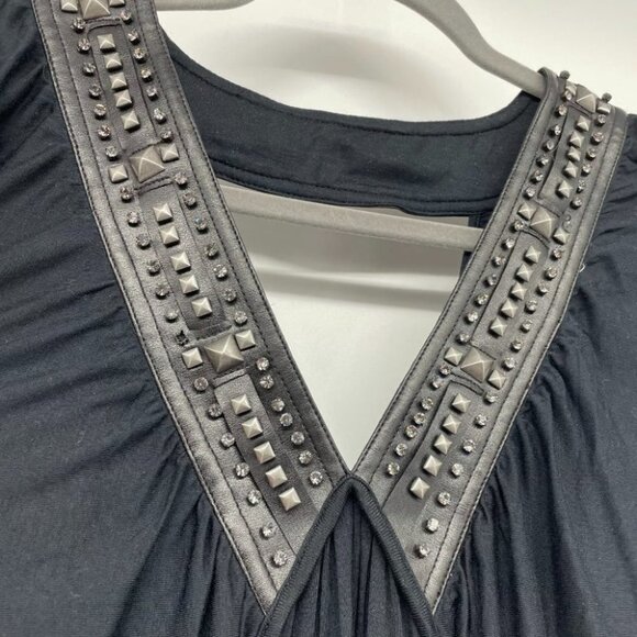 Faith Connexion studded v neck black  mini dress - Picture 11 of 15